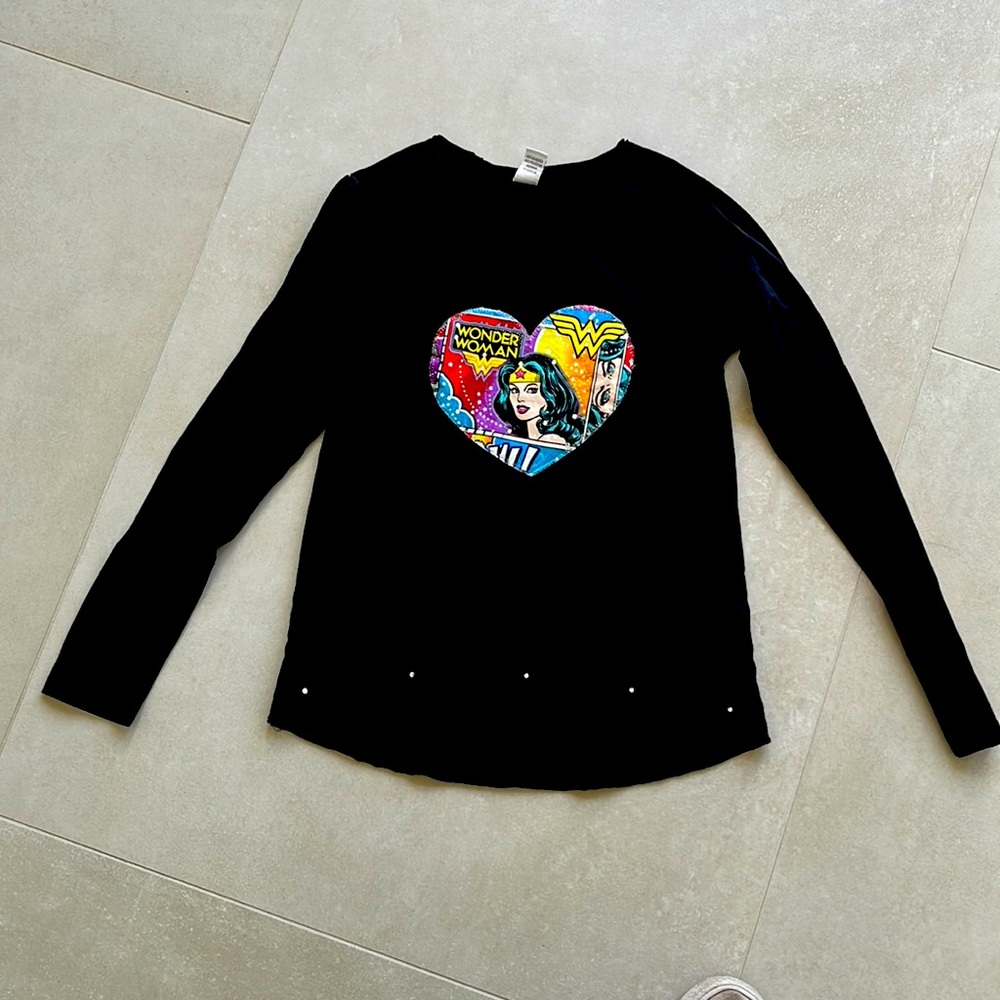 Custom made Wonder Woman shirt with rhinestones